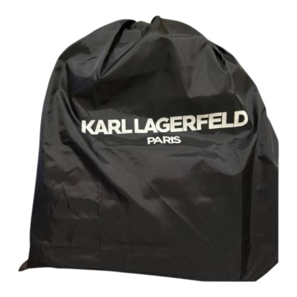 Karl Lagerfeld Black Structured Leather Satchel Gold Hardware With Dustbag NWOT - Picture 12 of 16